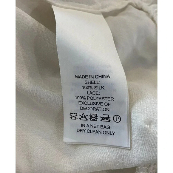 Kate Spade New York Blouse Top Silk Cream Lace Tassel Small S - Picture 4 of 5